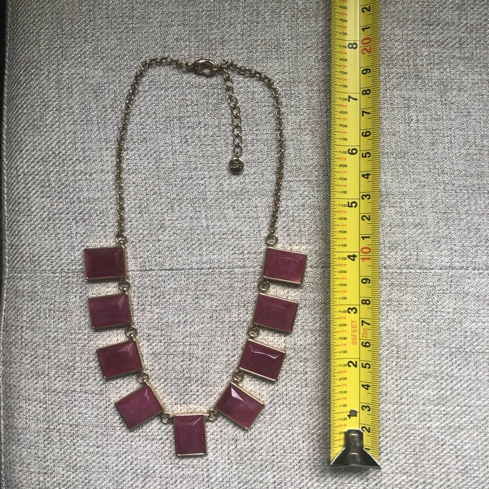 Gold and dark pink LOFT statement necklace